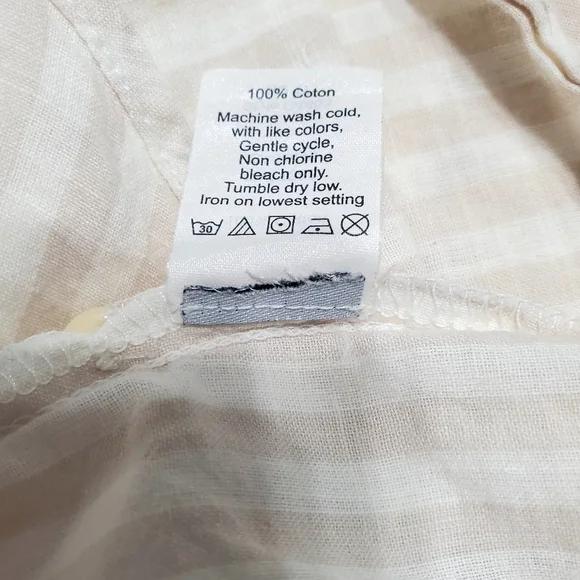 Madewell white- Beige button down short sleeve white shirt Size XL Cotton - Picture 7 of 11